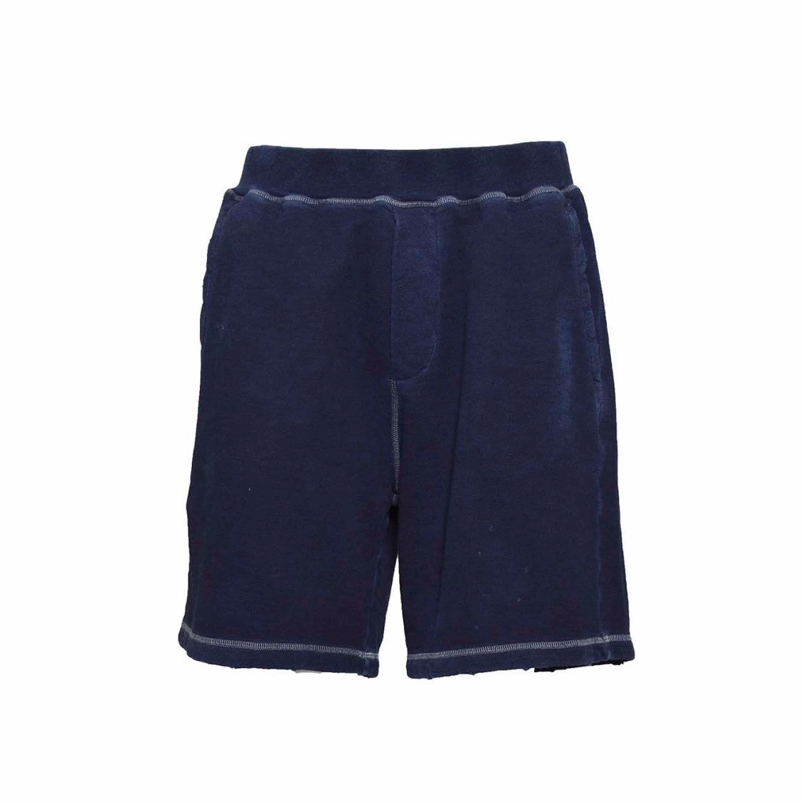 Navy Blue Cotton Relax Fit Bermuda Shorts