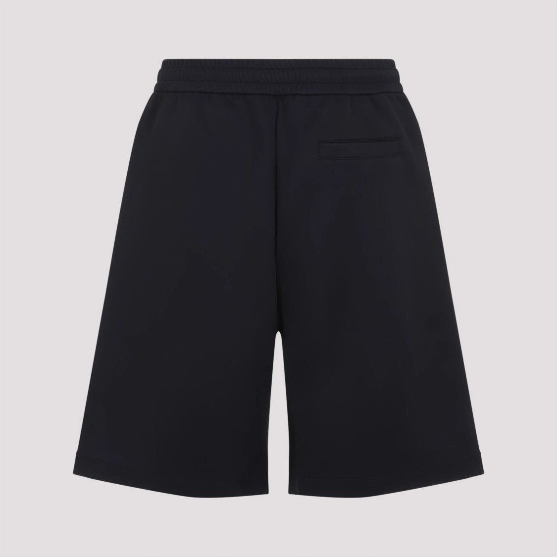Navy Blue Polyamide Bermuda Shorts With Concealed Drawstring