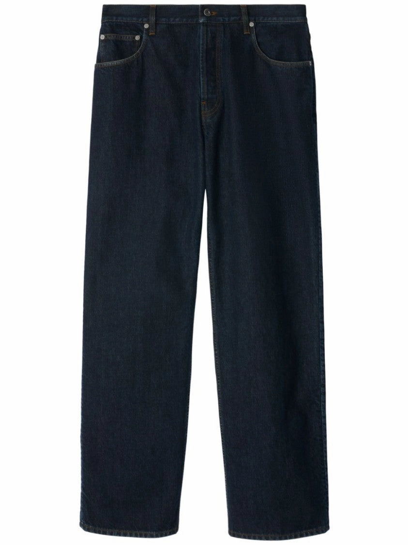 Navy Blue Straight Leg Jeans