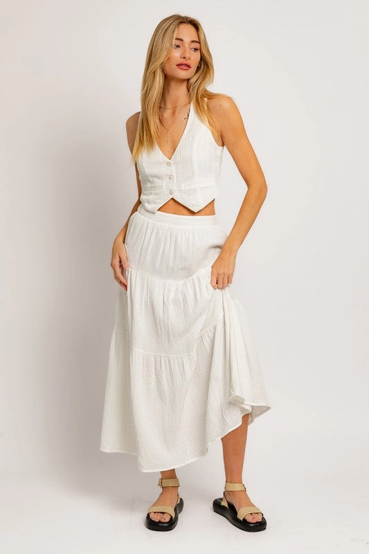 Newport Cotton Sleeveless Button Down Vest