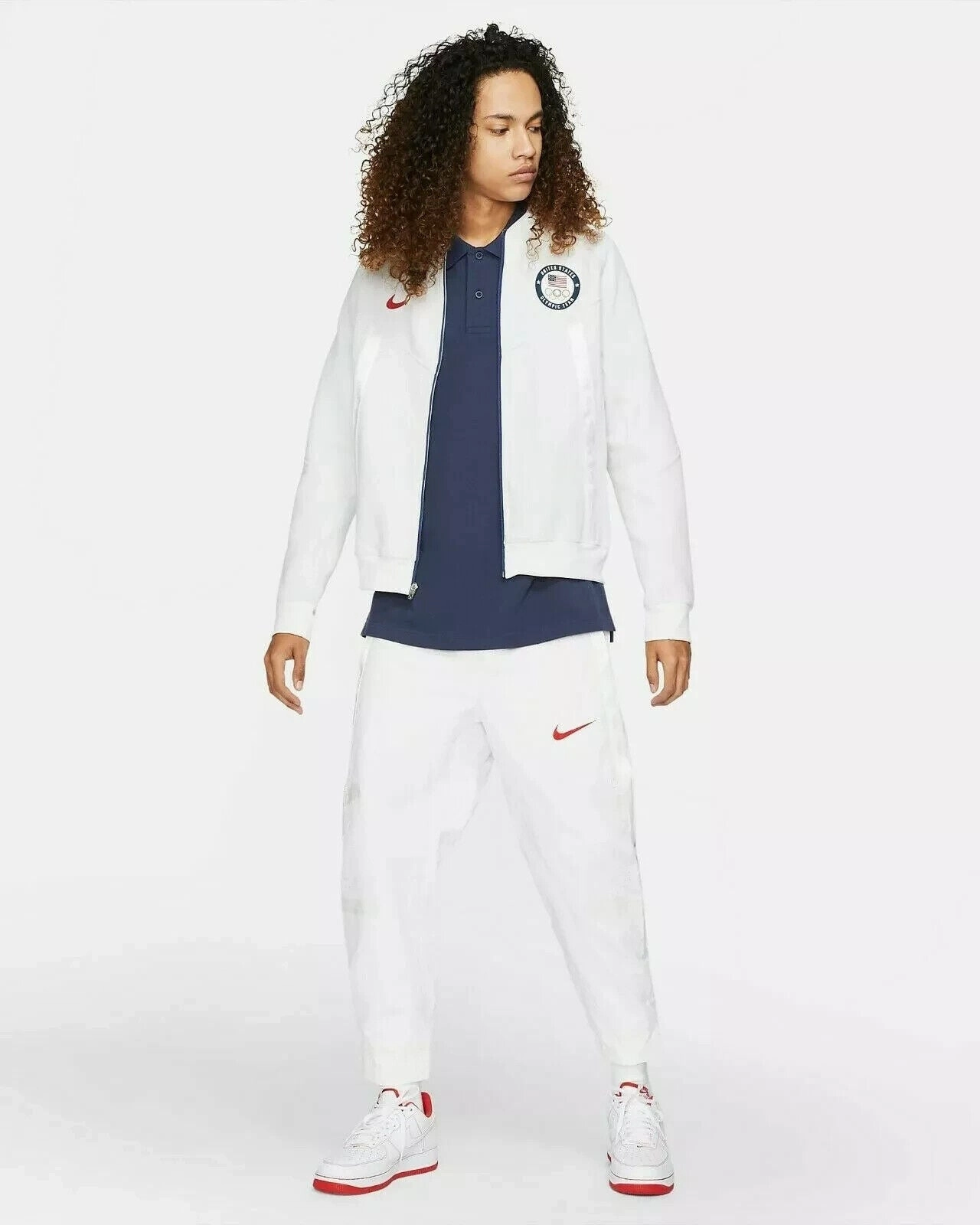 Nike CK4567-100 Jacket Mens XL White Team USA 2020 Tokyo Olympic Full Zip APP907