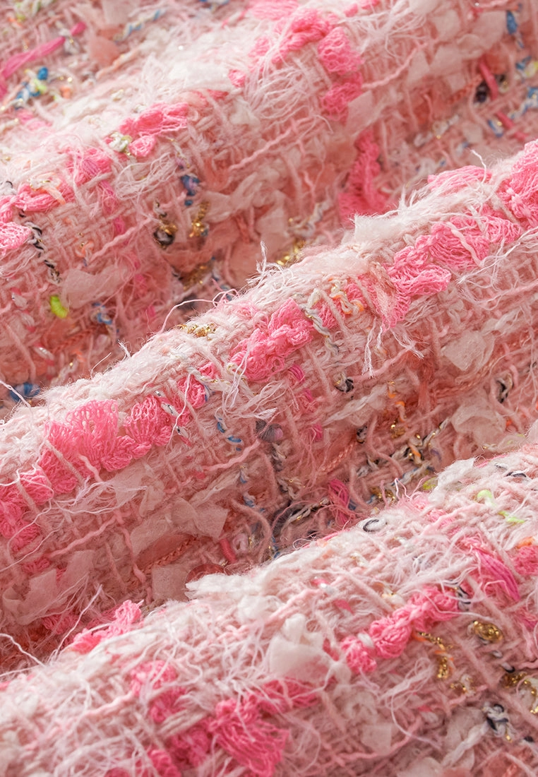 Notched-lapel Double-breasted Checked Sequin-detail Jacket