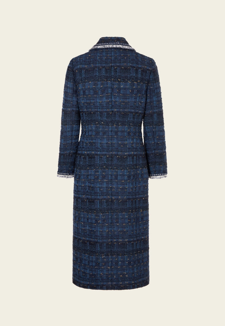 Notched-lapel Double-breasted Maxi Coat