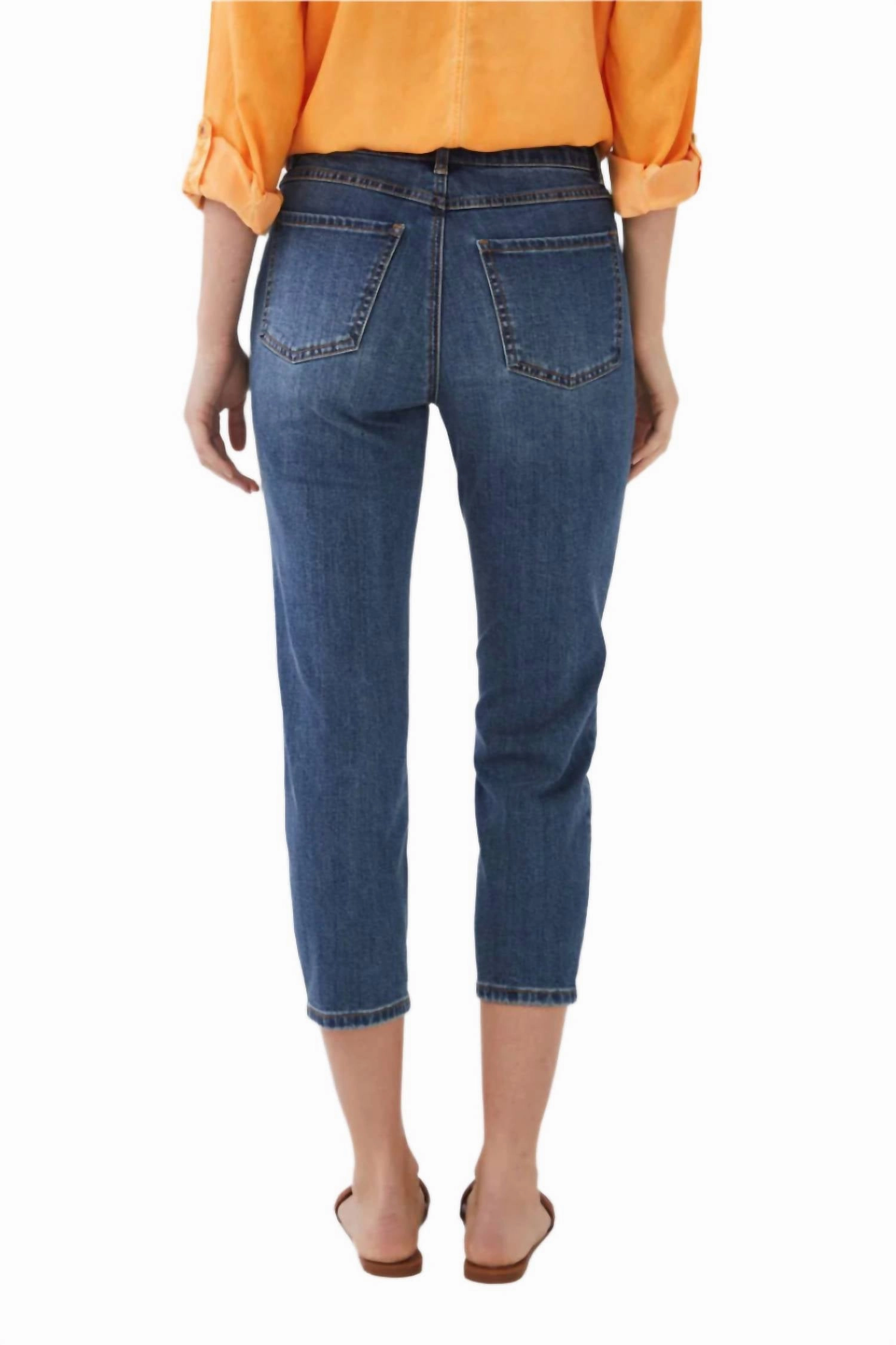 Olivia Pencil Cropped Jeans In Medium Wash