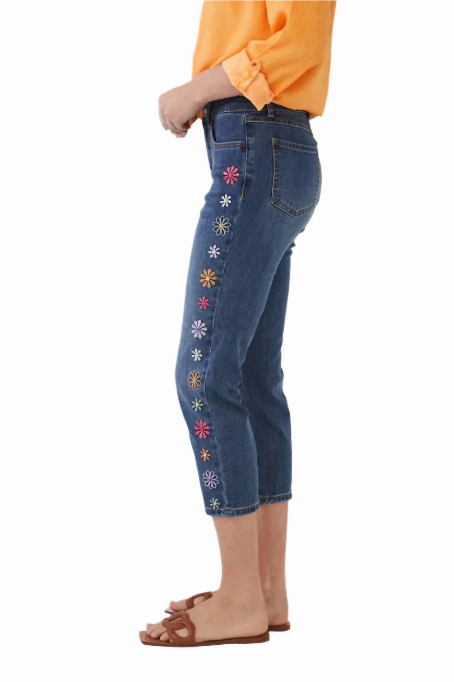 Olivia Pencil Cropped Jeans In Medium Wash