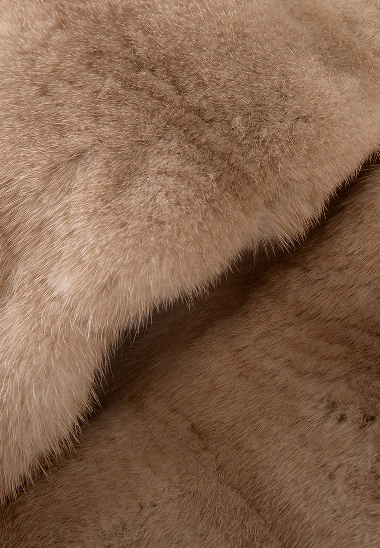 Ombr effect Panelled Fur Cropped Coat