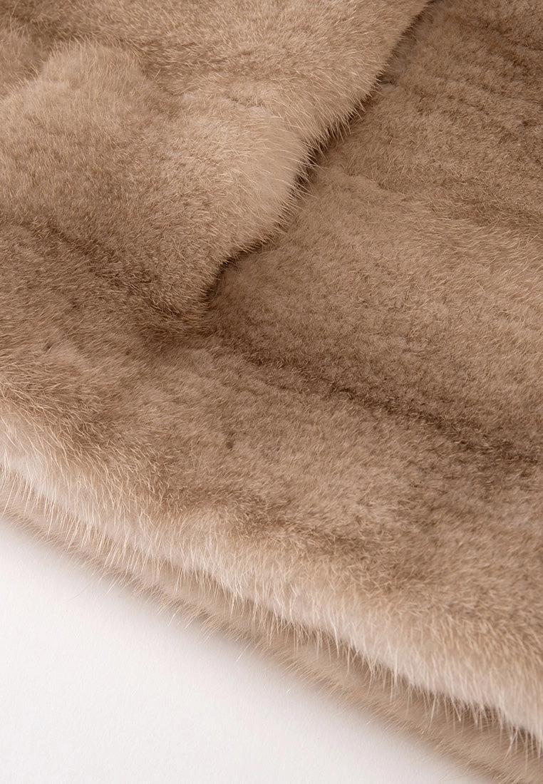 Ombr effect Panelled Fur Cropped Coat
