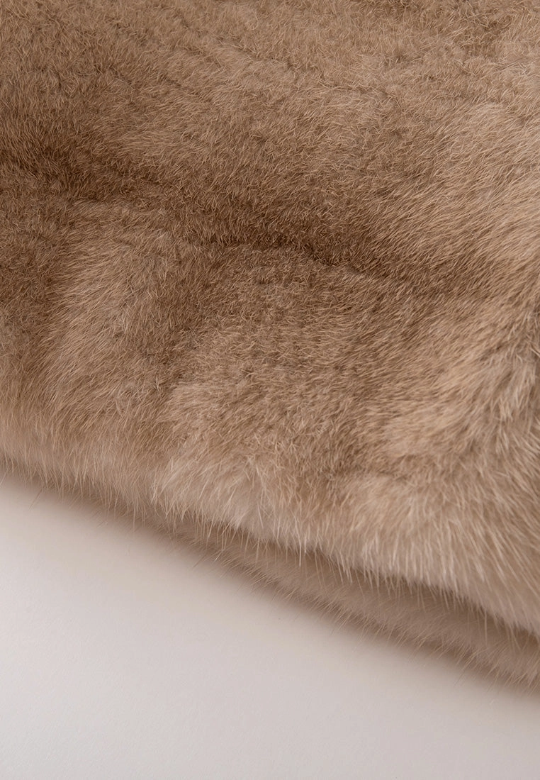 Ombr effect Panelled Fur Cropped Coat