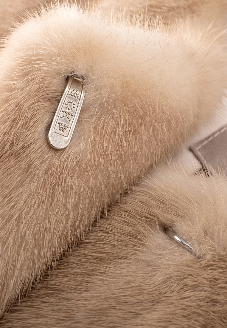 Ombr effect Panelled Fur Cropped Coat