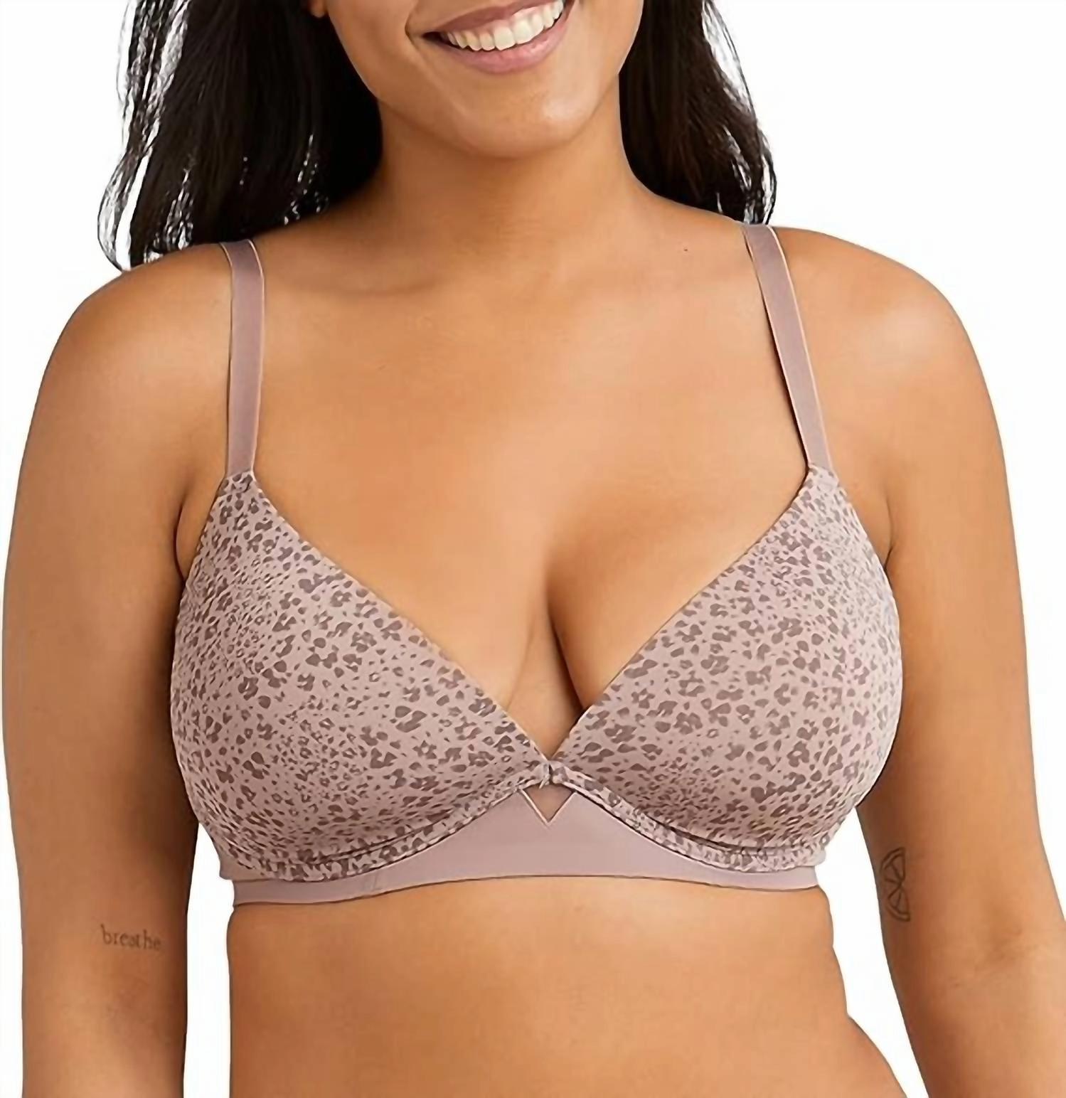 One Fab Fit Wire-Free T-Shirt Bra In Iced Mocha Leopard