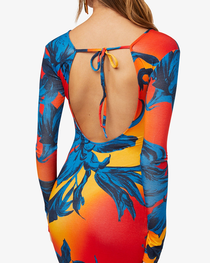 Open Back Knit Maxi Dress