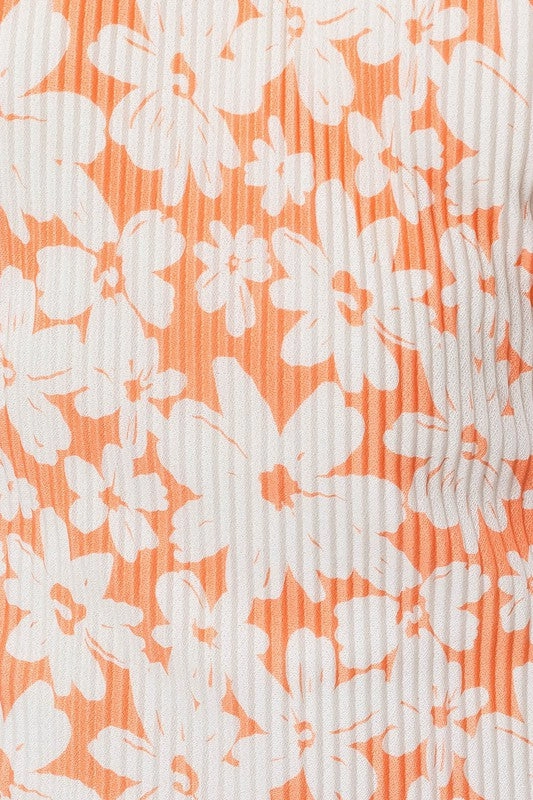 Orange Floral Halter Mini Dress
