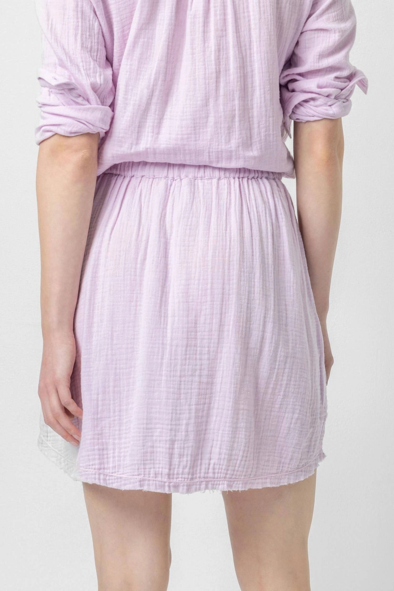 Organic Cotton Gauze Skirt In Lilac