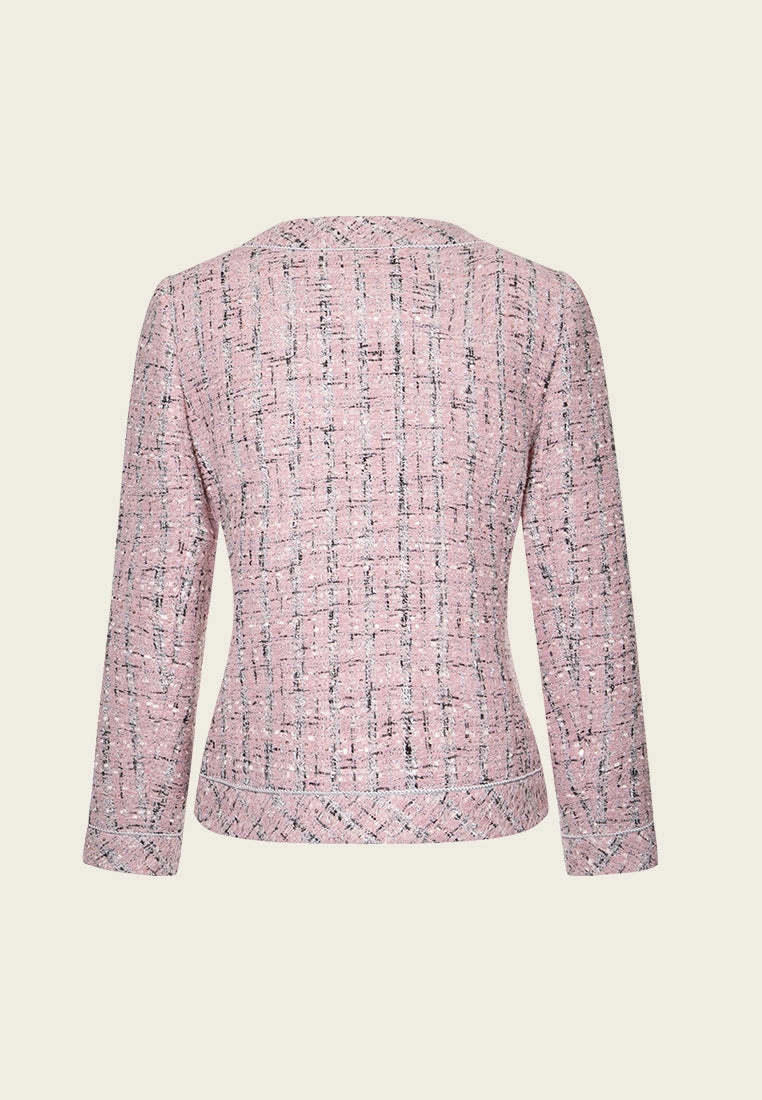 Outlined Checked Tweed Jacket