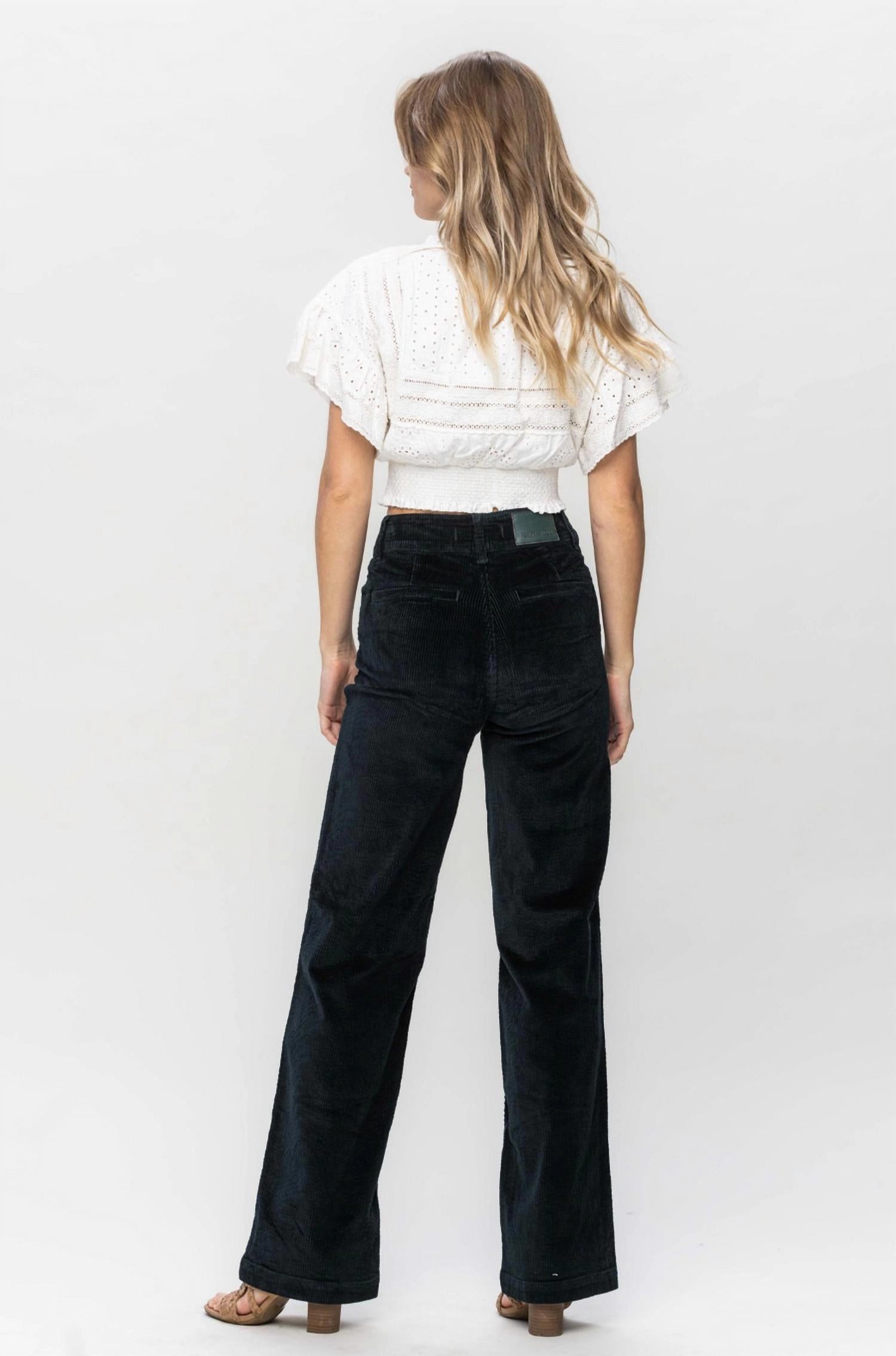 Overdyed Corduroy Trouser Wide Leg Jeans In Emerald