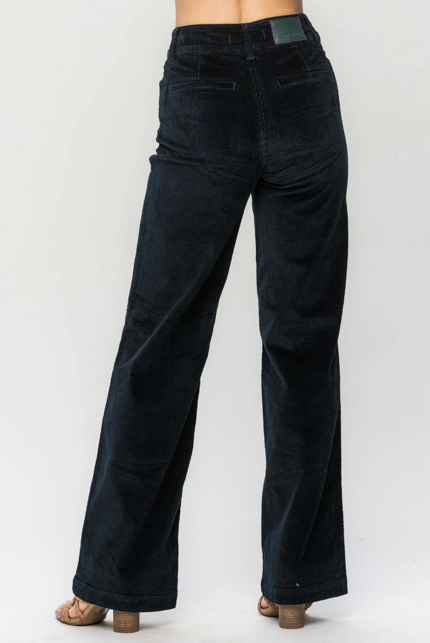Overdyed Corduroy Trouser Wide Leg Jeans In Emerald