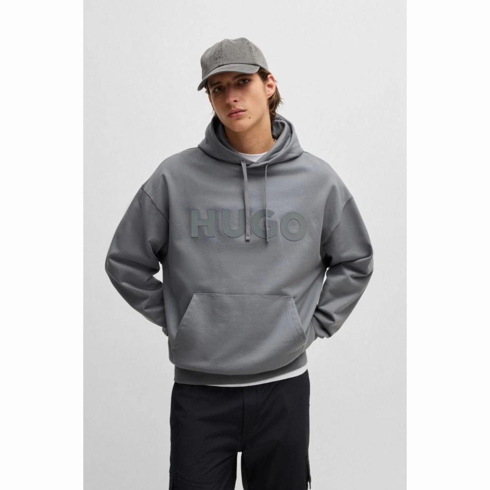 Oversize-fit hoodie in cotton terry with tonal logo