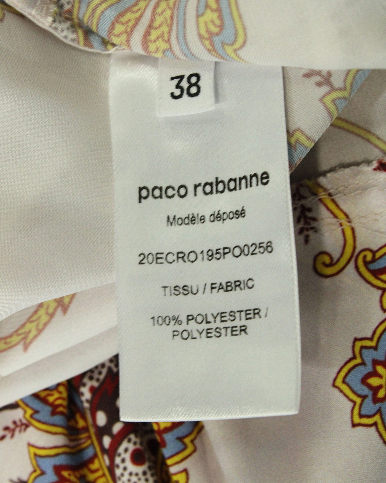 Paco Rabanne Lace-Trim Floral Print Satin Slip Dress in Pastel Purple Polyester