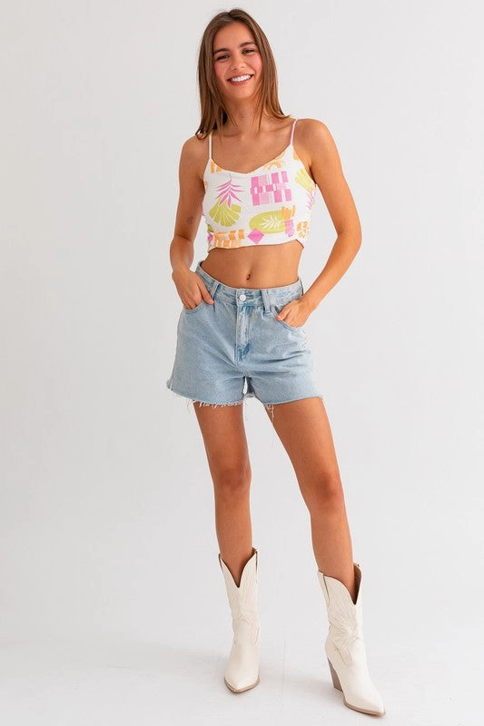 Palm Springs Party Ruched Cami - Extra Small