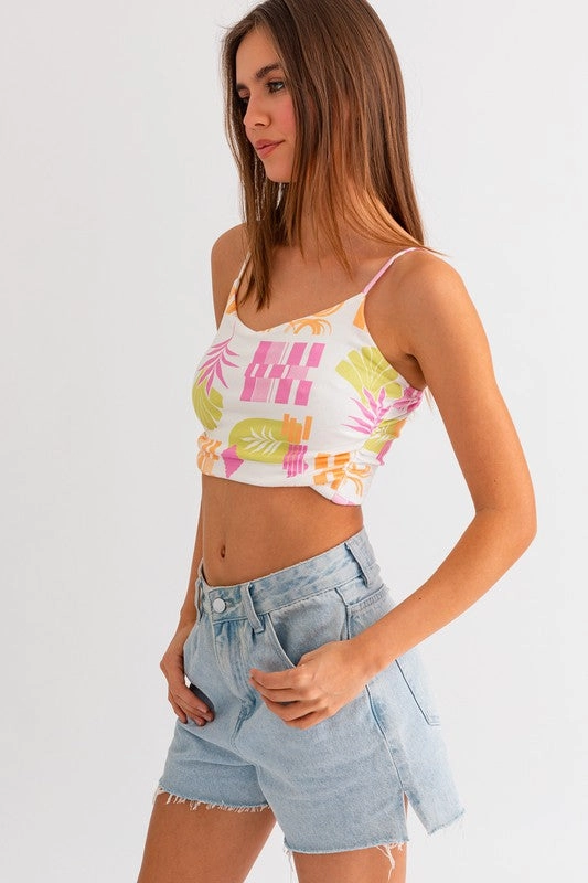 Palm Springs Party Ruched Cami - Extra Small
