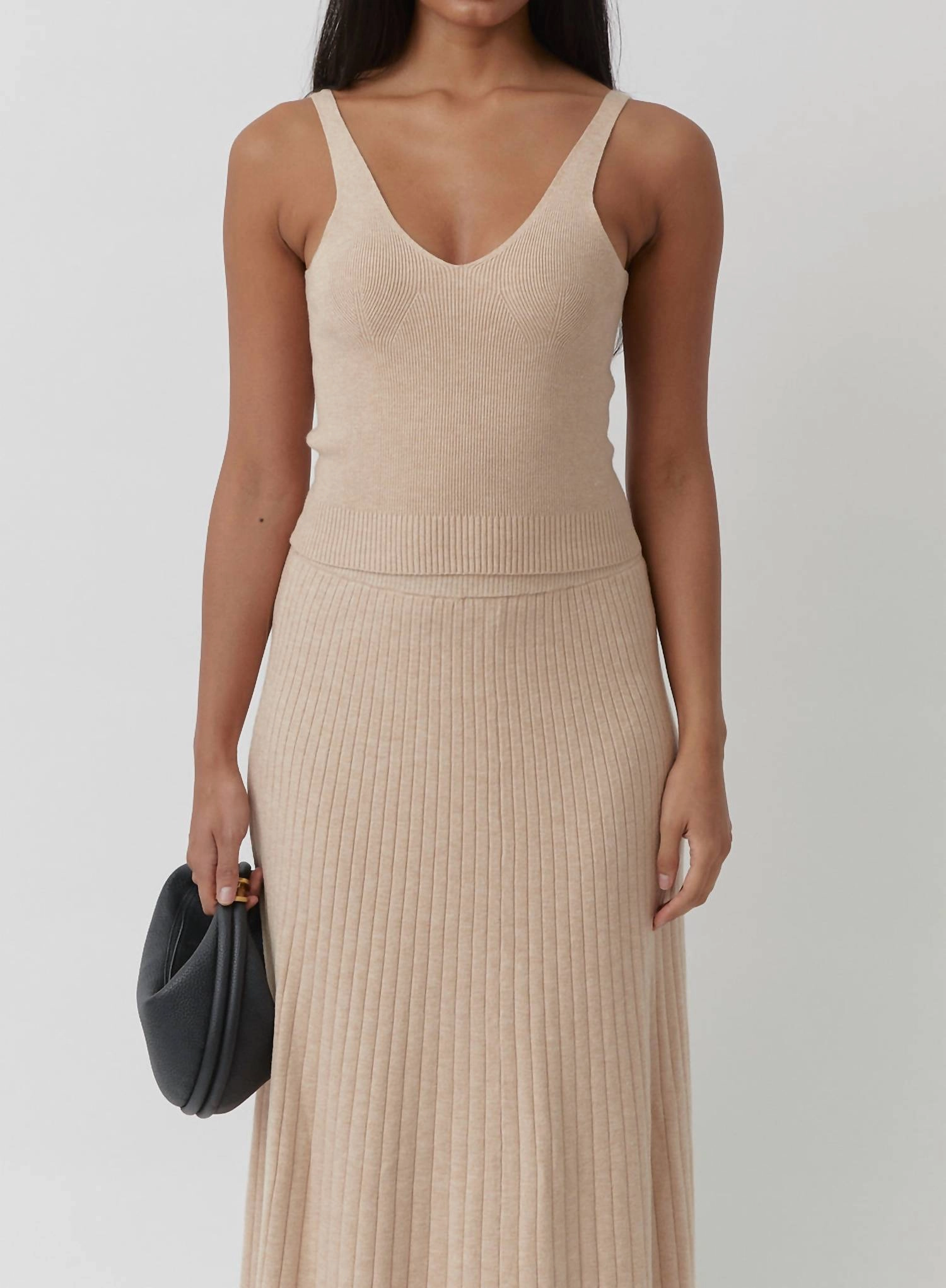 Palmer Knit Skirt In Beige