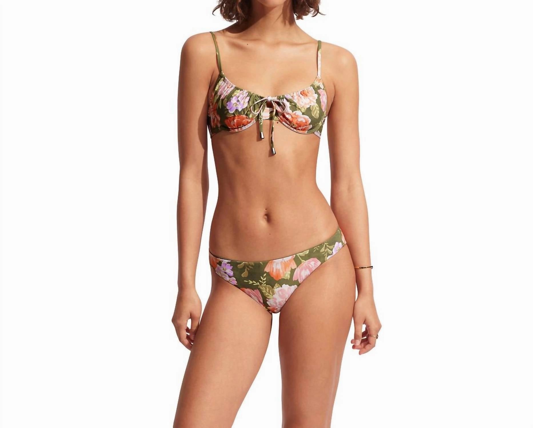 Paradise Garden Underwire Bra Top In Avocado