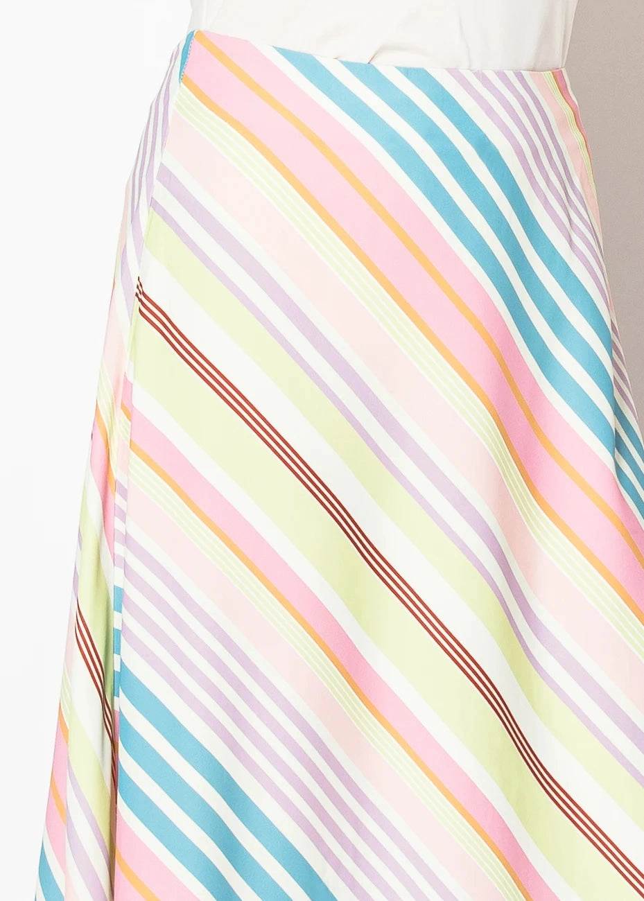 Pastel Stripes Midi Skirt