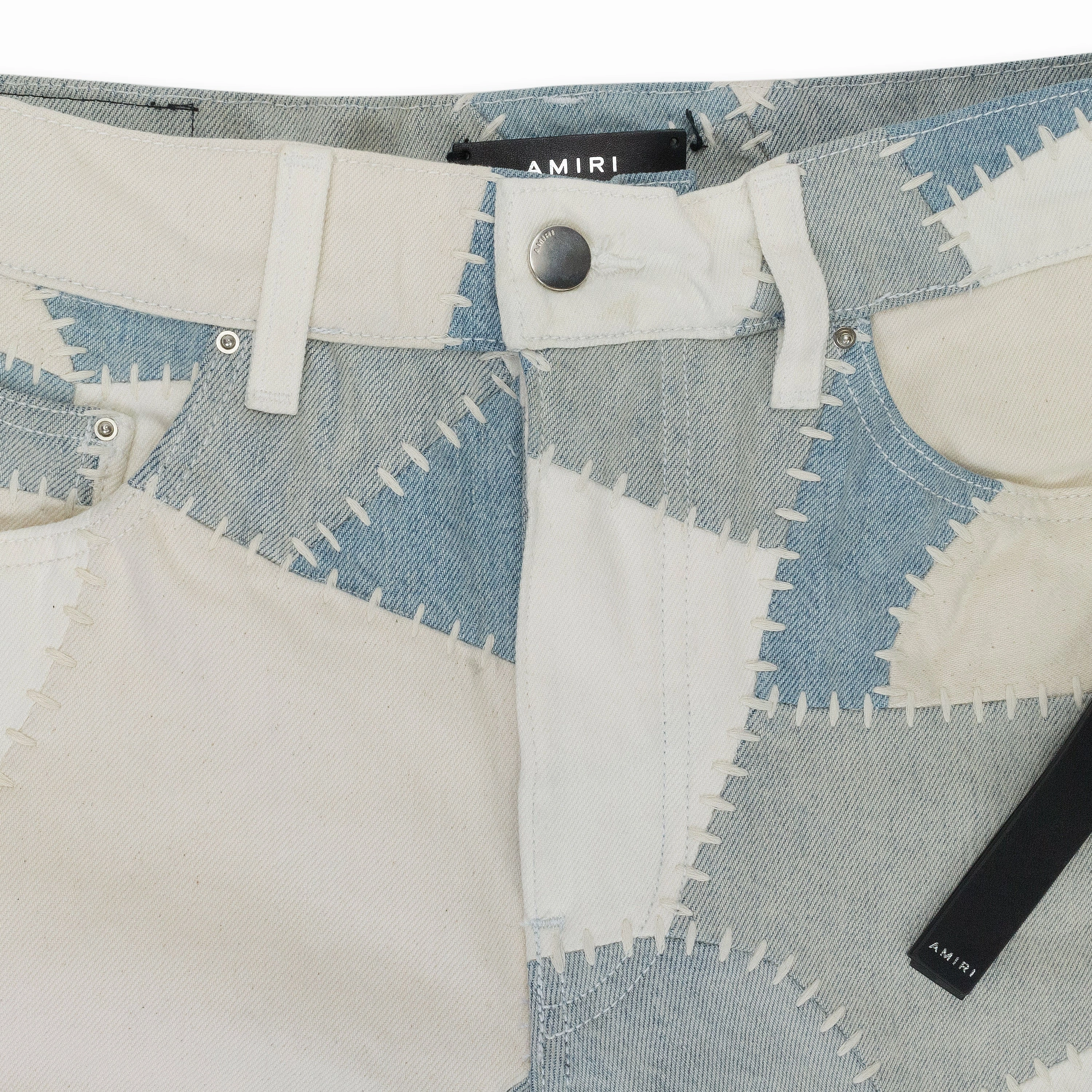 PATCHWORK FLARE ALABASTER JEANS