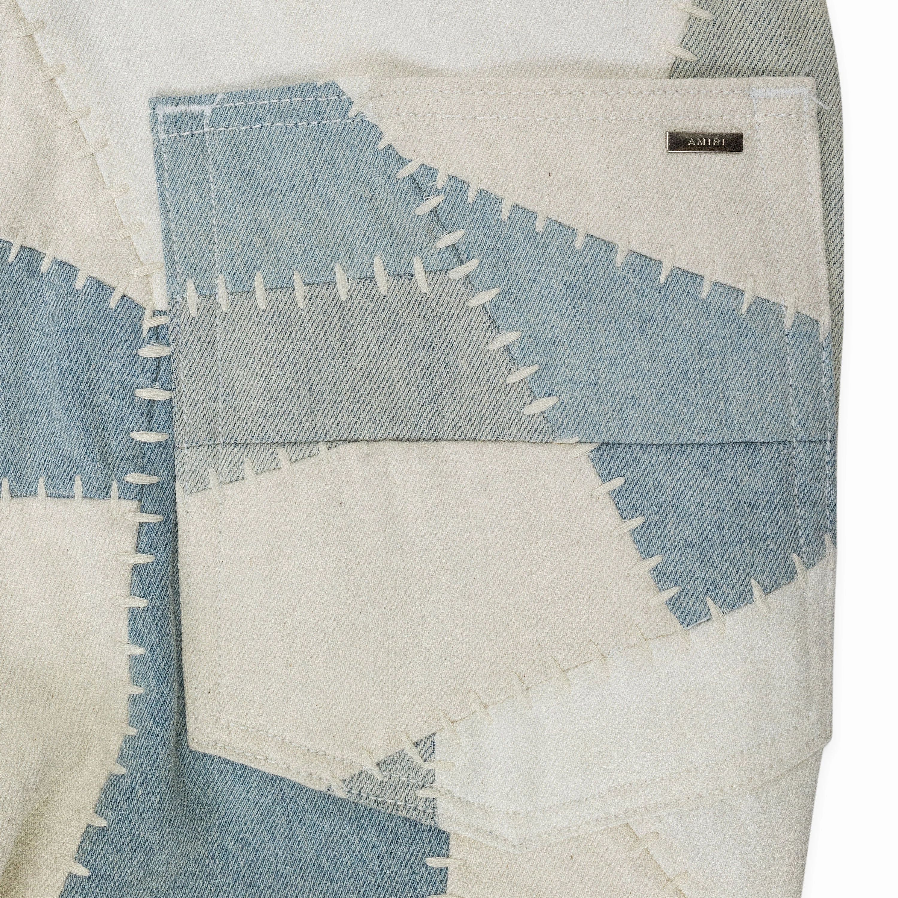 PATCHWORK FLARE ALABASTER JEANS