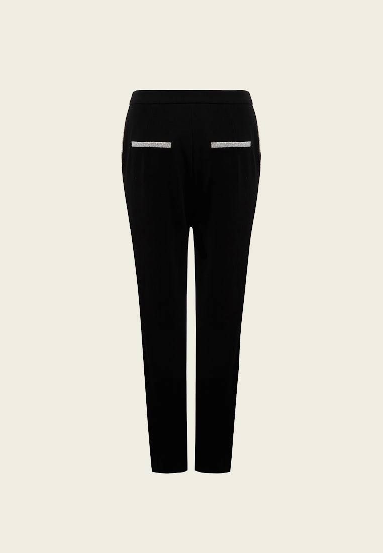 Patchwork Silver Tweed Trousers
