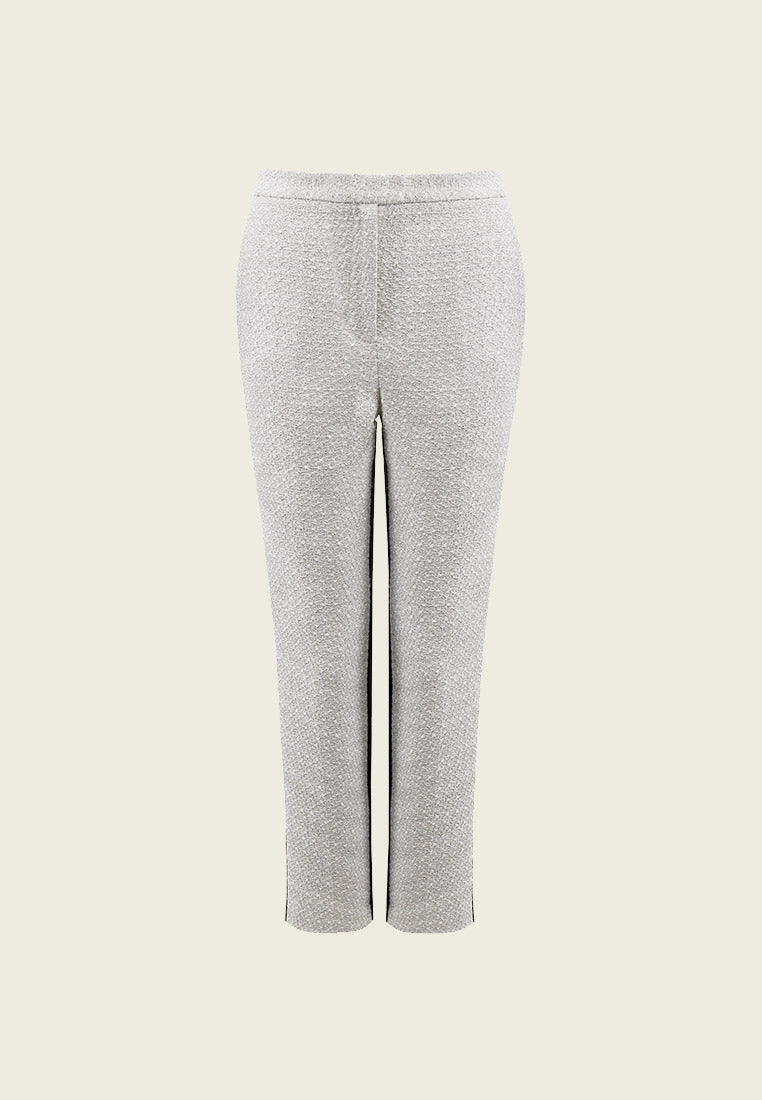 Patchwork Silver Tweed Trousers