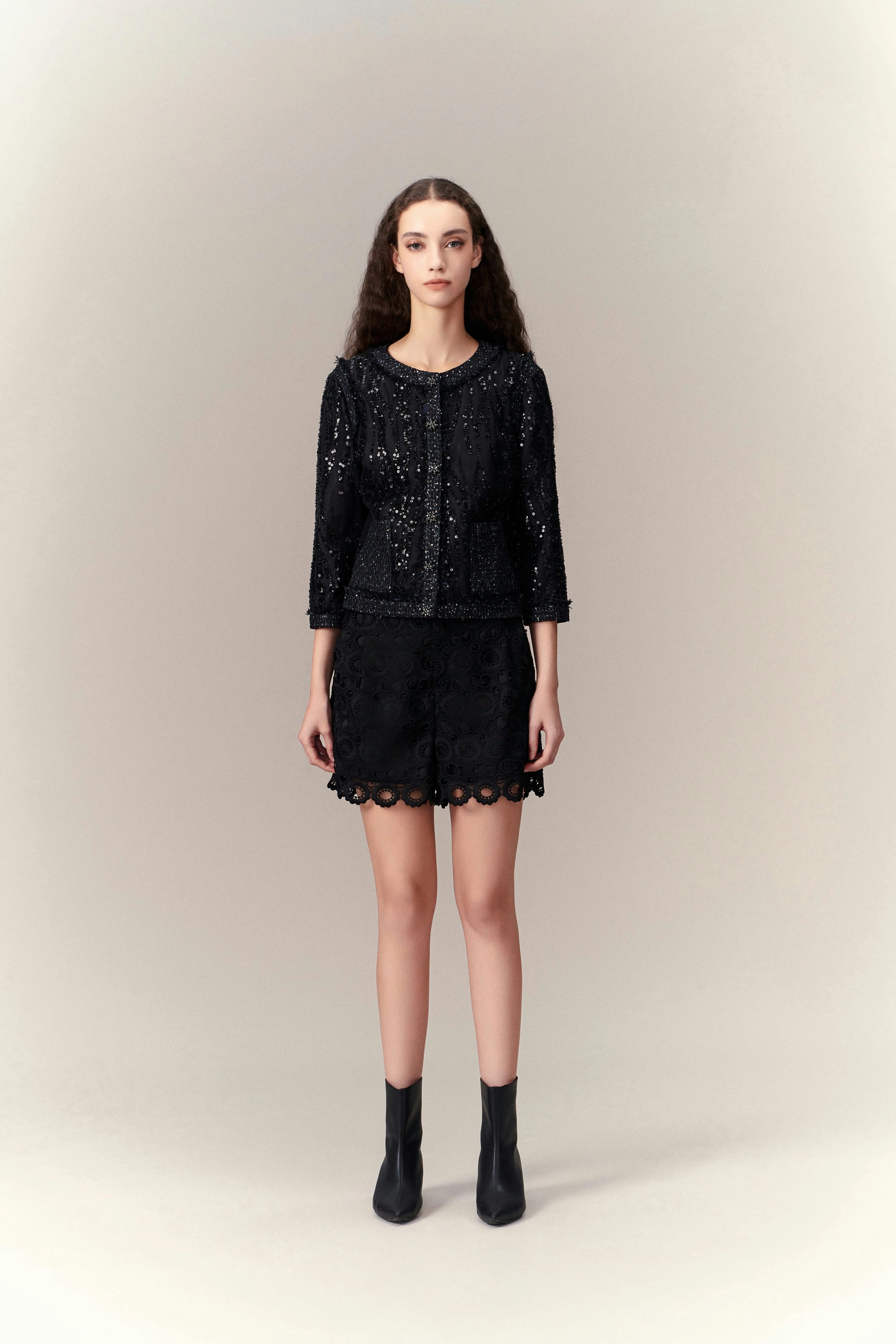Patchwork Water Flow Sequin Jacket