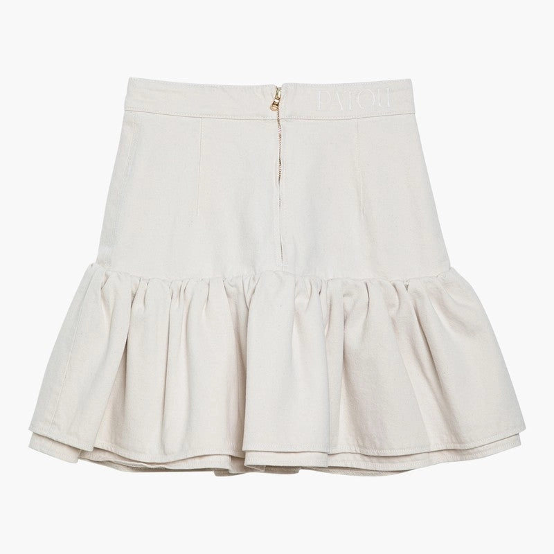Patou Women's Cotton Flounced Mini Skirt