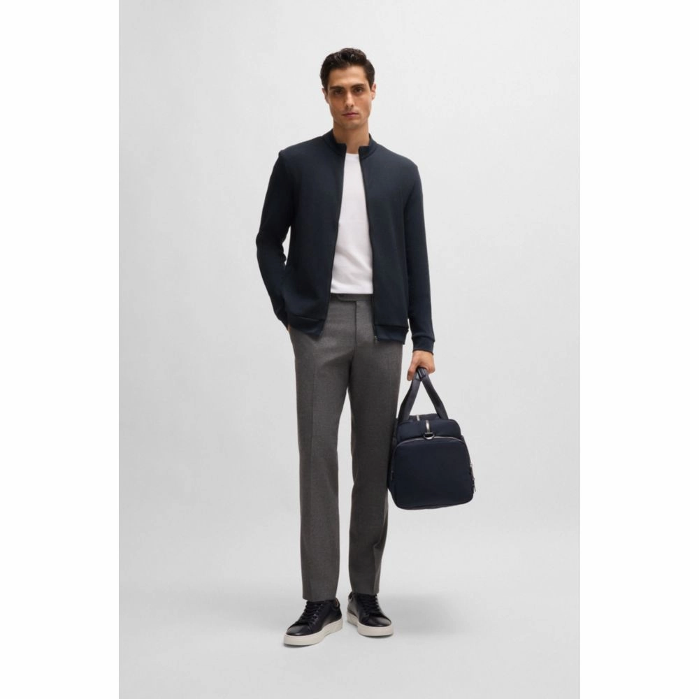 Pima-cotton zip-up sweatshirt with structured front