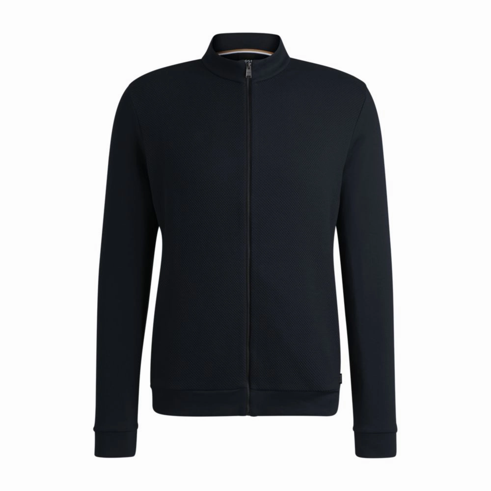 Pima-cotton zip-up sweatshirt with structured front