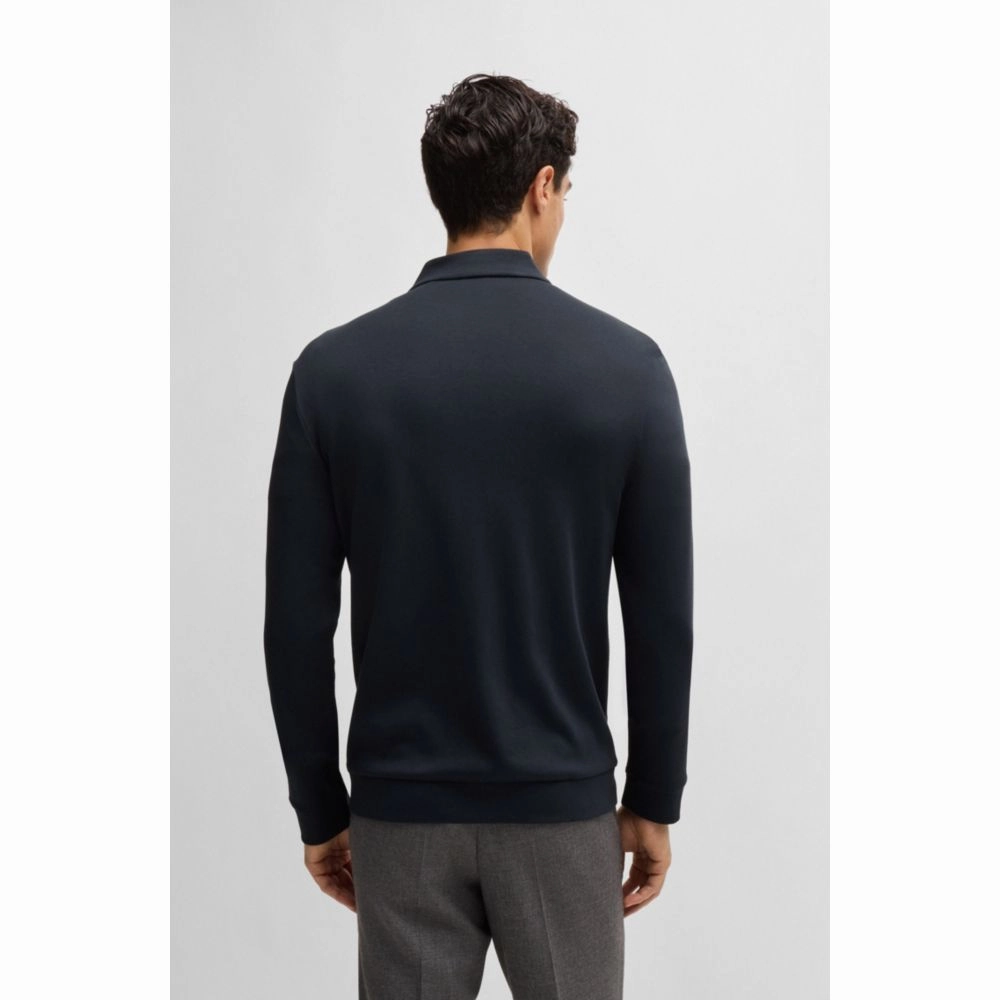 Pima-cotton zip-up sweatshirt with structured front