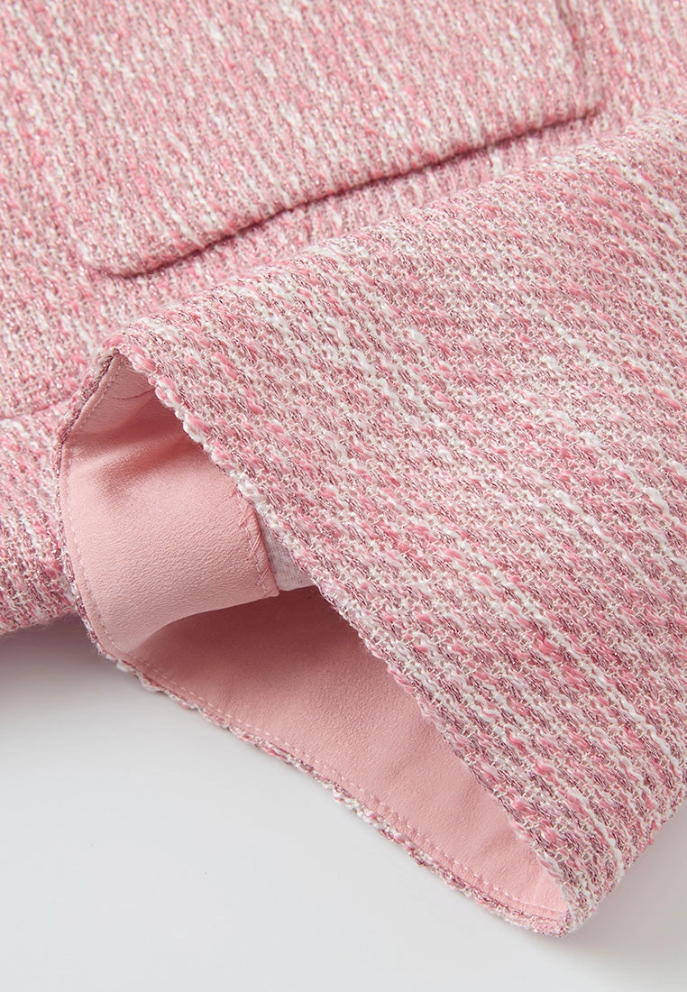 Pink Patch-pocket Embellished Jacket