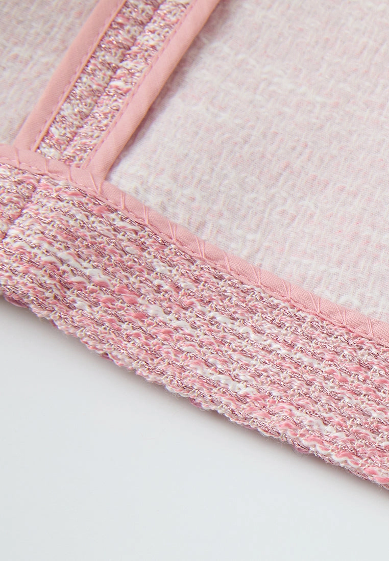 Pink Patch-pocket Embellished Jacket