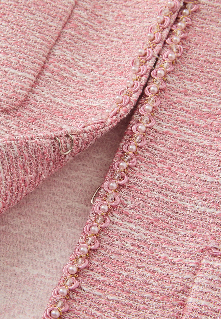 Pink Patch-pocket Embellished Waistcoat