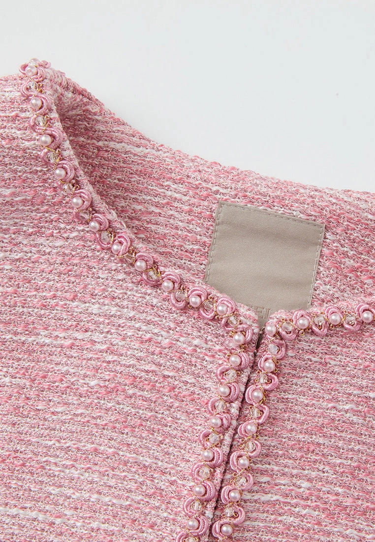 Pink Patch-pocket Embellished Waistcoat