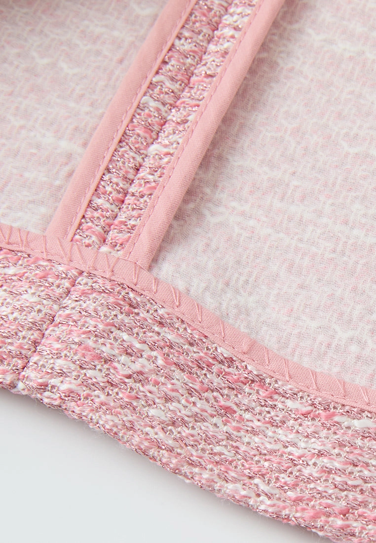 Pink Patch-pocket Embellished Waistcoat