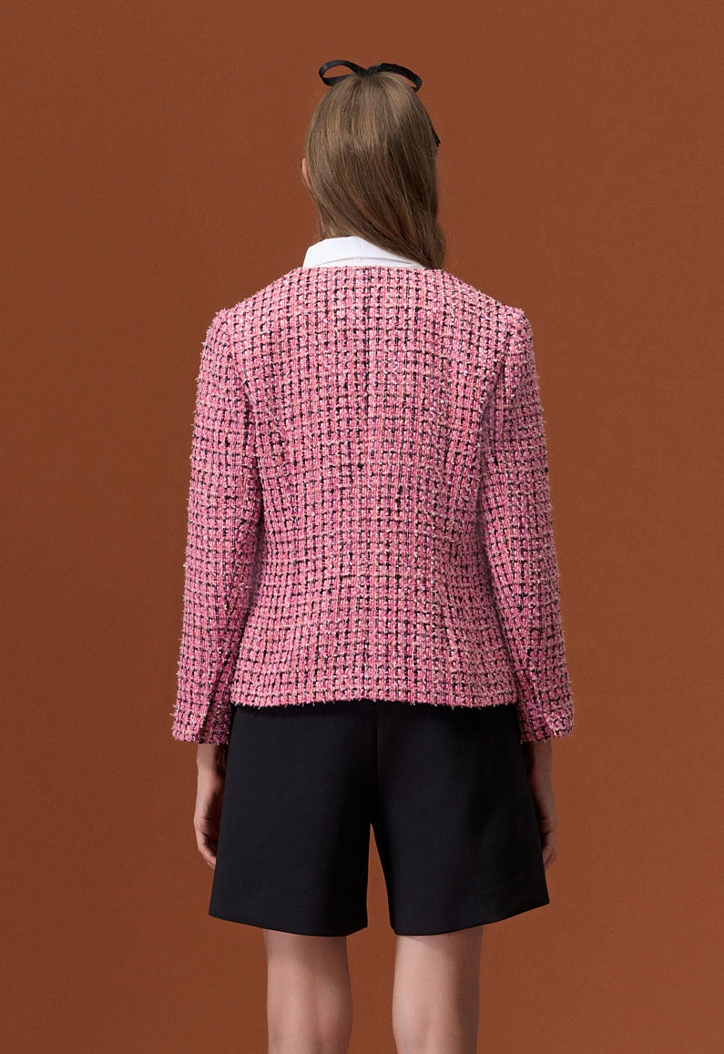 Pink Tweed Fly Jacket