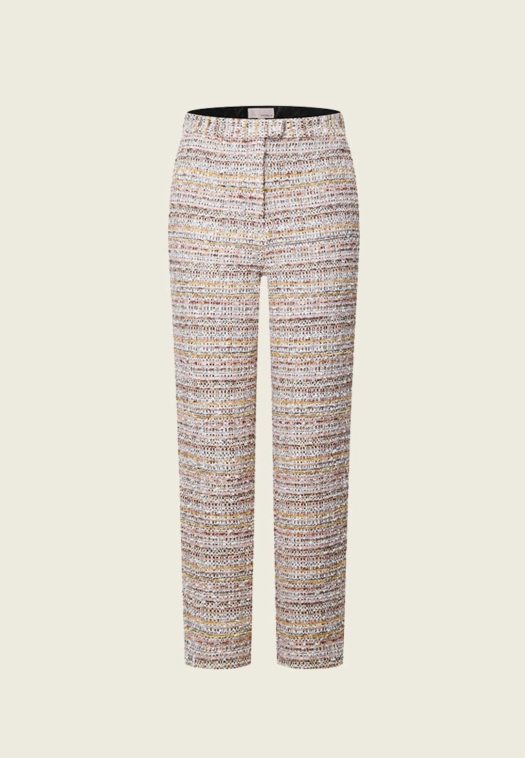 Pink Tweed Straight-leg Pants