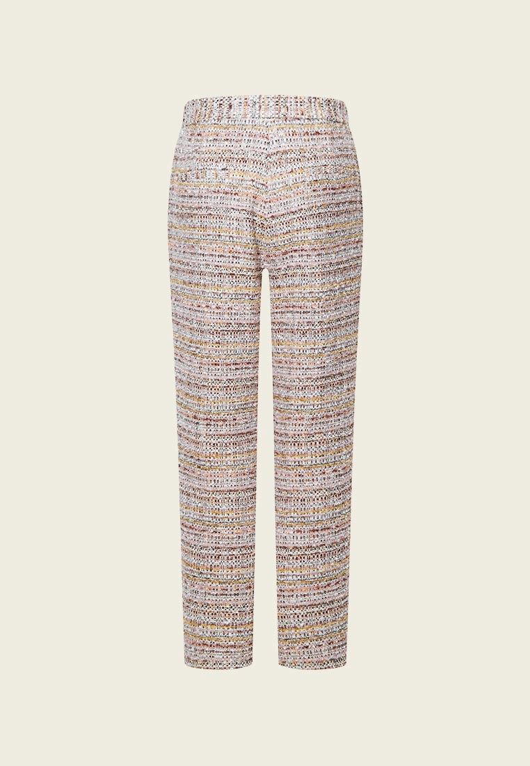 Pink Tweed Straight-leg Pants