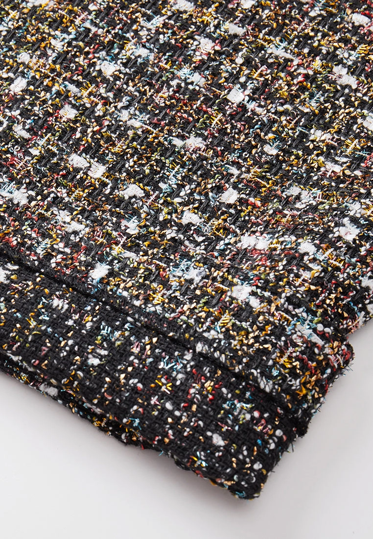 Pleat-detail Wide-leg Tweed Trousers