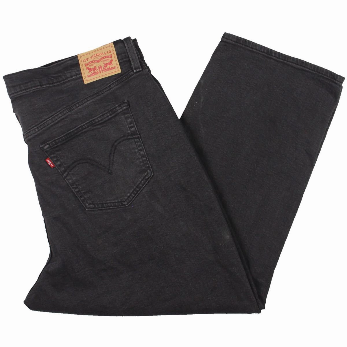 Plus    Womens Super High Rise Ankle Straight Leg Jeans