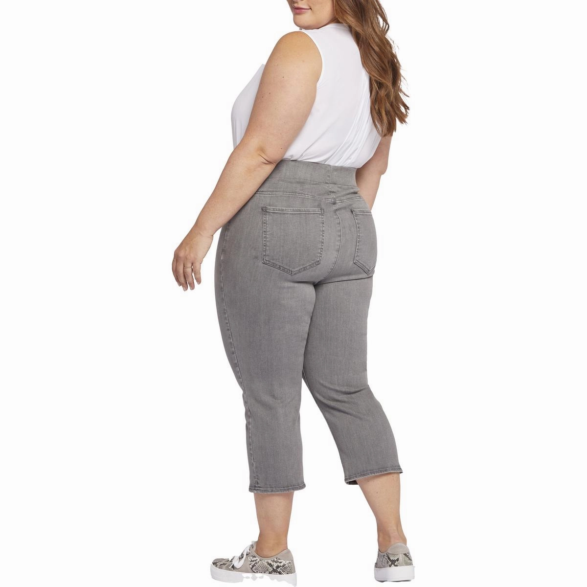 Plus Dakota Womens Slit Denim Cropped Jeans