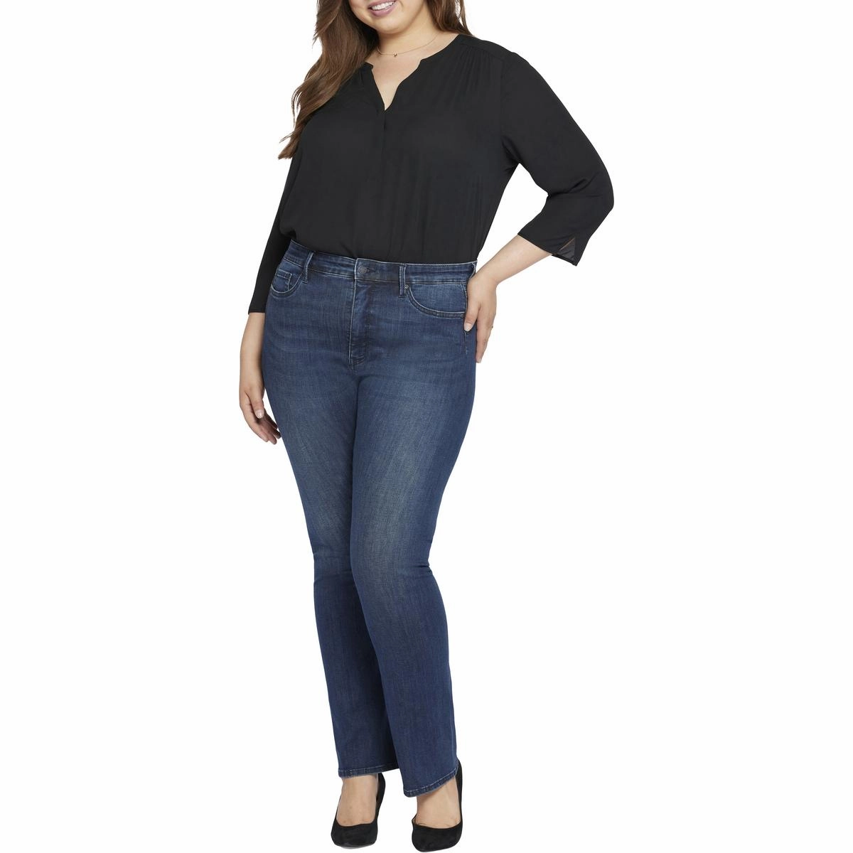 Plus Womens Stretch Denim Bootcut Jeans
