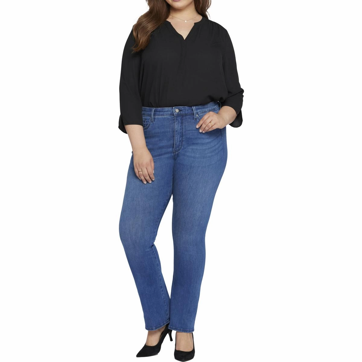 Plus Womens Stretch Denim Bootcut Jeans
