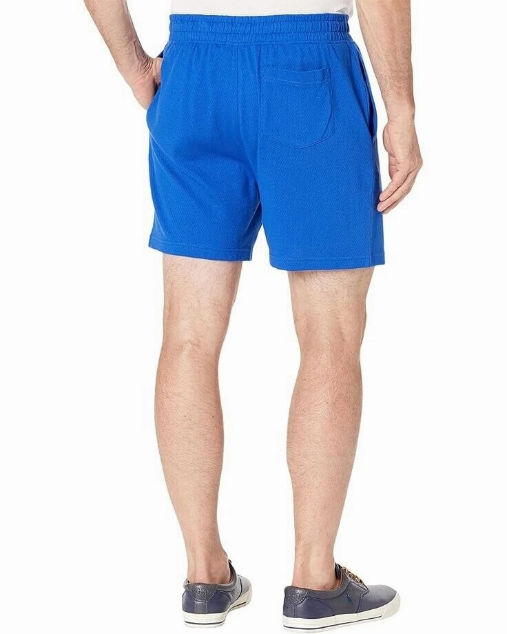 Polo Ralph Lauren Shorts Men's Navy Waffle-Knit Cotton Graphic Pockets MCWW214